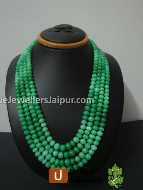 Crysoprase Plain Roundelle Beads